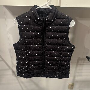 Black Polka Dot Puffer Vest